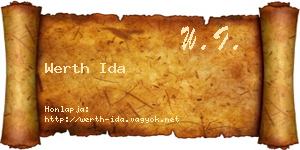 Werth Ida névjegykártya
